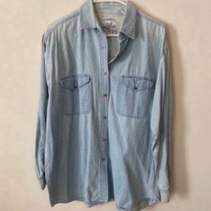 Vintage 80s Denim Oversized Button Down Shirt